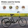 A24631 Adult Tricycles, 1 Speed Adult Trikes 24 inch 3 Wheel Bikes, Three-Wheeled Bicycles Cruise Trike with Shopping Basket for Seniors, Women, Men