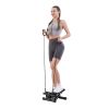 Mini Fitness Stepper, Hydraulic Fitness Stepper with Resistance Bands and Display, Silent Design, Weight Capacity 300LBS