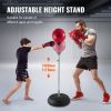 VEVOR Punching Bag, Reflex Boxing Bag for Kids & Adults, Height Adjustable Free Standing Strike Bag Set with Boxing Gloves & Stand