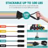 11 Pcs Resistance Bands Set with Door Anchor, Handles, Ankle Straps Fitness Stretch Bands