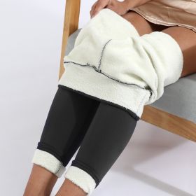 Winter Leggings Warm Thick High Stretch Lamb Cashmere Leggins Skinny Fitness Woman Pants (Option: Grey-S)