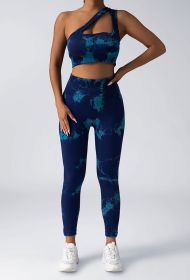 Women Scrunch Workout Leggings Butt Lifting High Waisted Yoga Pants - Tie Dye Seamless Booty Gym Tights (Option: Blue-S)