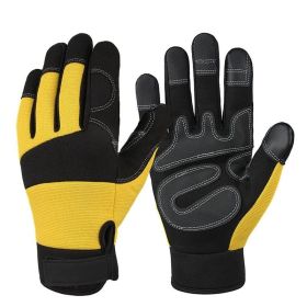 Climbing Tactical Full Finger Combat Riding Touch Screen Gloves Outdoor Roping Work Rocks Parkour Carabiners Rigging Grip (Color: Yellow, Gloves Size: XL)