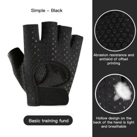 Breathable Fitness Gloves Gym Weightlifting Yoga Bodybuilding Training Sports Thin Non-slip Half Finger Cycling Gloves Equipment (Color: Black M2, Ships From: China)