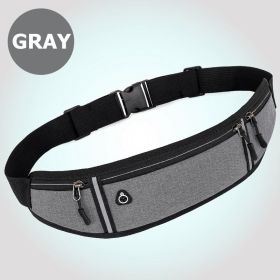 Small Fitness Waist Bag (Fit Up To 75kg) With Adjustable Strap For Hiking Running Outdoor Traveling (Color: GRAY)