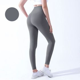 High Waist Naked feeling Leggings Push Up Sport Women Fitness Running Yoga Pants Energy Seamless Leggings Gym Girl leggings (Color: Style5Grey, size: L)