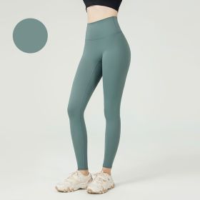 High Waist Naked feeling Leggings Push Up Sport Women Fitness Running Yoga Pants Energy Seamless Leggings Gym Girl leggings (Color: Style2Lake Green, size: M)