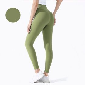 High Waist Naked feeling Leggings Push Up Sport Women Fitness Running Yoga Pants Energy Seamless Leggings Gym Girl leggings (Color: Style8Avocado Green, size: S)