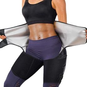 3 in 1 Waist Trimmers for Women Workout Sweat Waist Trainer Body Shaper (Color: Silver, size: S/M)