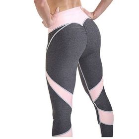 Women Sports Trouser Gym Workout Fitness Capris Yoga Pant Legging (Color: GRAY, size: S)