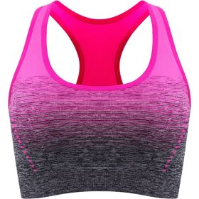 1pc/2pcs/3pcsMedium Support Two Tone Racer Back Sports Bra, Fitness Workout Running Yoga Bra (Color: Rose Red, size: S(4))