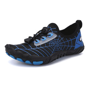 New children's fitness sports shoes outdoor beach swimming shoes upstream stream shoes (Color: Black/Blue, size: 28)