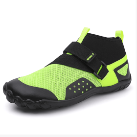 New middle help fitness sneakers outdoor beach swimming shoes couple leisure cycling shoes (Color: Black green, size: 45)