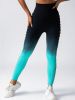 2 Pack Cut Out Ombre Gradient Color Hollow High-waist Butt-lifting Fitness Women's Yoga Pants