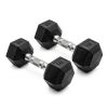 Coated Rubber Hex Dumbbell, Pair