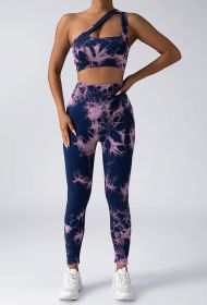 Women Scrunch Workout Leggings Butt Lifting High Waisted Yoga Pants - Tie Dye Seamless Booty Gym Tights (Option: Purple-S)