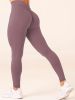 5 Pack Women's Solid Color Hip-raising High-waisted V-back Waist Seamed Yoga Fitness Tights