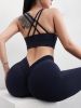 5 Pack Women's Solid Color Hip-raising High-waisted V-back Waist Seamed Yoga Fitness Tights