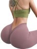 5 Pack Women's Solid Color Hip-raising High-waisted V-back Waist Seamed Yoga Fitness Tights