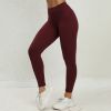 5 Pack Women's Solid Color Hip-raising High-waisted V-back Waist Seamed Yoga Fitness Tights