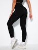 2 Pack Womens Seamless Ribbed Leggings Soft Slimming Yoga Pants, Ribbed Yoga Pants High Waisted Gym Leggings Sport Women Fitness Seamless Female