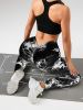 2 Pack Tie-Dye High Waist V-Back Yoga Leggings, Peach-Hip Enhancing Athleisure Tights, Sport Style Fitness Pants