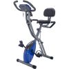 Folding Exercise Bike, Fitness Upright and Recumbent X-Bike with 16-Level Adjustable Resistance, Arm Bands and Backrest