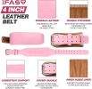 Pink Leather Weight Lifting Belt