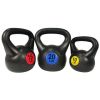 Wide Grip Kettlebell Exercise Fitness Weight Set, 3-Pieces