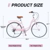 7 Speed, Steel Frame, Multiple Colors 26 Inch Ladies Bicycle