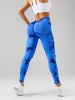 2 Pack Tie-Dye High Waist V-Back Yoga Leggings, Peach-Hip Enhancing Athleisure Tights, Sport Style Fitness Pants