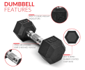 Coated Rubber Hex Dumbbell, Pair