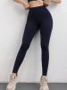 5 Pack Women's Solid Color Hip-raising High-waisted V-back Waist Seamed Yoga Fitness Tights