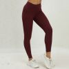 5 Pack Women's Solid Color Hip-raising High-waisted V-back Waist Seamed Yoga Fitness Tights