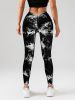 Tie Dye Slimming Yoga Leggings, Butt Lifting High Stretch Casual Fitness Yoga Pants, Women's Activewear